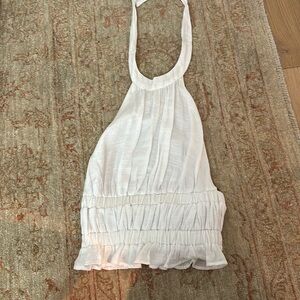 White Ruched Halter Top